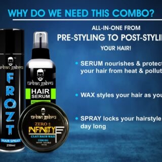 Urbangabru Combo Hair Styling Kit -Clay Hair Wax spray 3