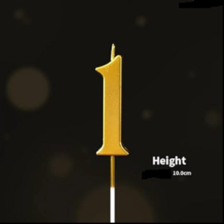 1st birthday candle/golden candle/number candle/numerical no. 1 candle (gold)- color
