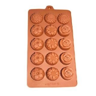 Silicone 3pcs Flowers Shape Chocolate Mould (Pack Of 1)