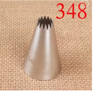 348 Piping Nozzle Cream Decorating Open Star Tip Steel Star Icing Nozzle (Silver Pack of 1)