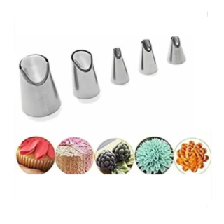 Piping Icing Nozzles  for Cake Decorating set of 5