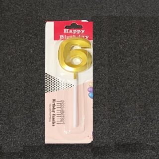 3D Golden Candle Cake Topper for Birthday/Anniversary Party Celebrations