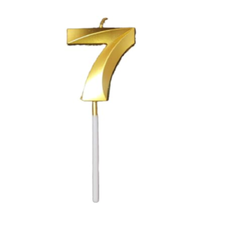 7 Number candle birthday cakes, anniversaries and any celebrations golden color