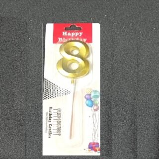 8 Number 3D Golden Candle Cake Topper for Birthday/Anniversary Party Celebrations