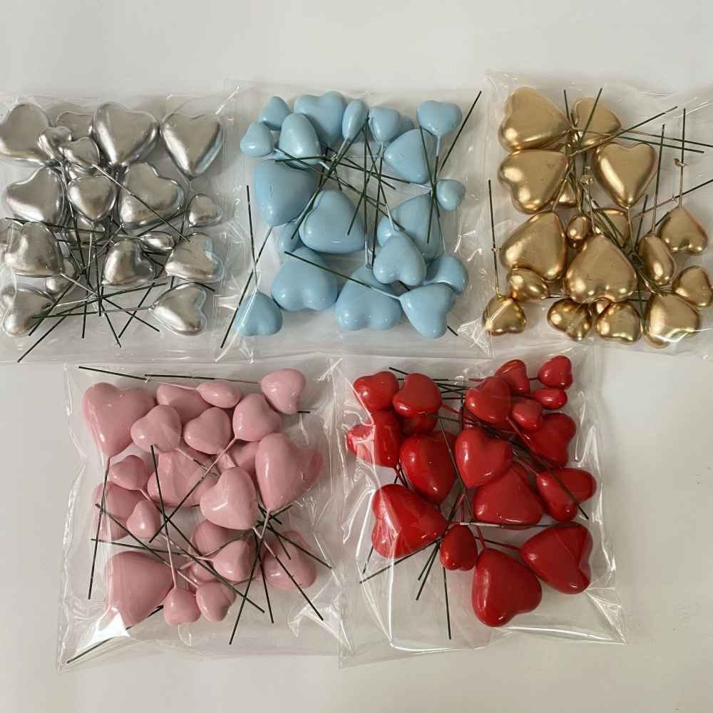 5 Heart Shape Faux CAKE TOPPER Pack of 20 FOR CAKE DECORATION - Image 2