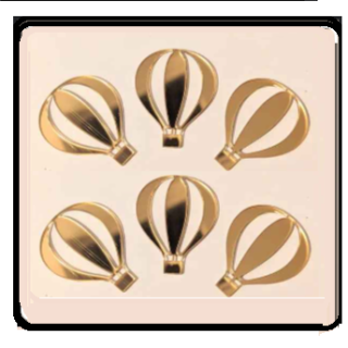 Golden Air Balloon Shape cake topper (pack of 1 )