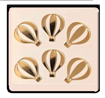Golden Air Balloon Shape cake topper (pack of 1 )
