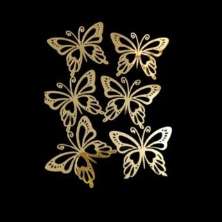 Golden Butterfly Cake Topper For Cake Topper (Pack of 6)