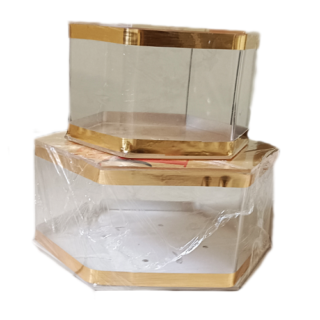 Golden Outline Hexagon Cake Spacer