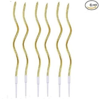 Twisty Birthday Candles Long Spiral Cake Candles (Set of 6 )