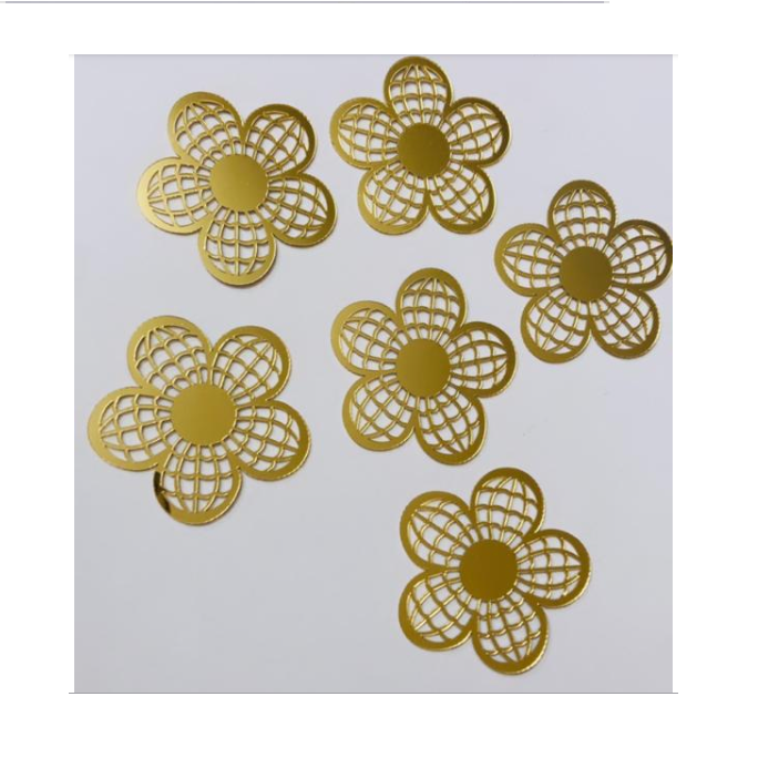Golden Flower Shape Cake Topper (Pack Of 6 ) - Image 4