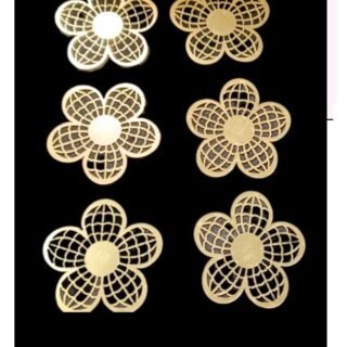 Golden Flower Shape Cake Topper (Pack Of 6 )