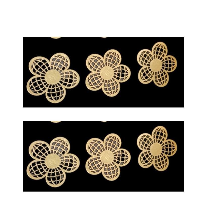 Golden Flower Shape Cake Topper (Pack Of 6 ) - Image 3
