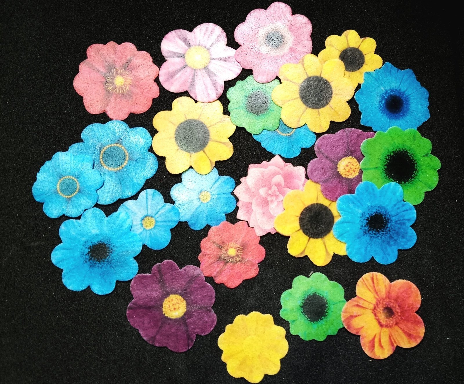 Edible Flowers Wafer Paper Cake Cupcake Topper Pack of 25