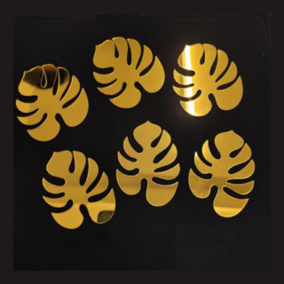 Leaves Cake Decoration Golden Cake Topper (Pack Of 6)