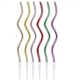 Twisty Candles (SET OF 6 MULTICOLOR ) for Birthday, Baby Shower, Wedding Party & Cake Decoration