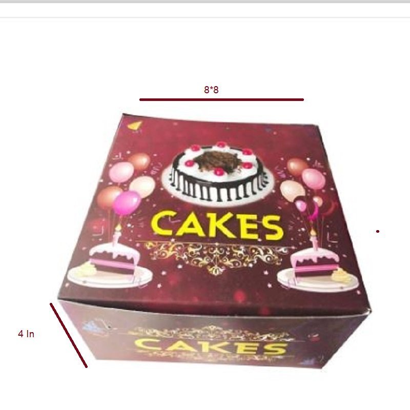 Cake Packaging Box 8*8*4 for 500g Cake (Random Design Set of 10 ) - Image 2