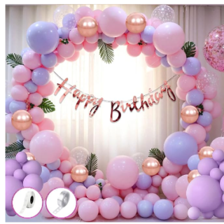 Birthday Decoration Items For Girls - 60Pcs Balloons for Birthday Decorations Kit