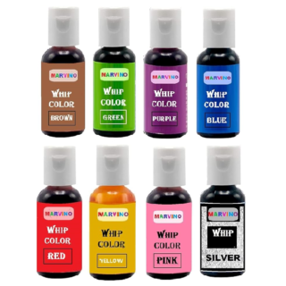 Marvino Whip Color Set Of 8 (Brown, Green, Purple, Blue, Red, Yellow, Pink, Silver)