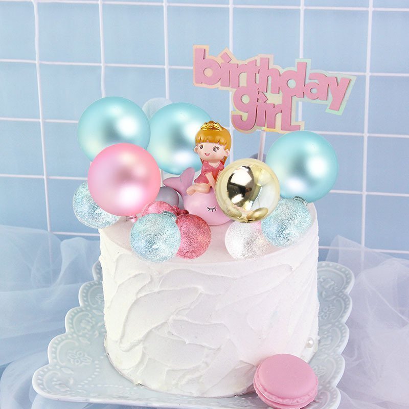 Sparking Matte Cake Party Decoration Balls Color-Red (3pcs Pack) - Image 2