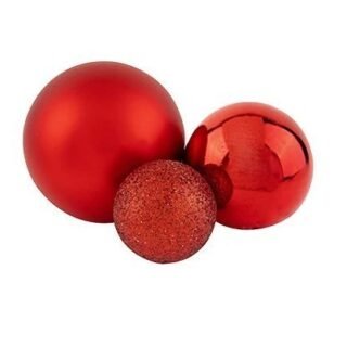 Sparking Matte Cake Party Decoration Balls Color-Red (3pcs Pack)