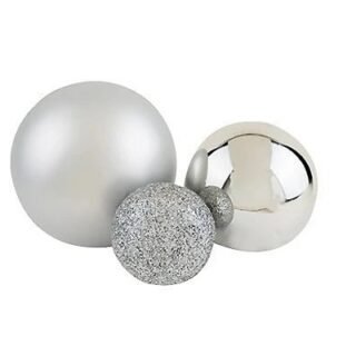 Sparking Matte Cake Party Decoration Balls Color-Silver (3pcs Pack)