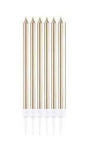 Tall Stick Tall Rose Gold Candles for Happy Birthday