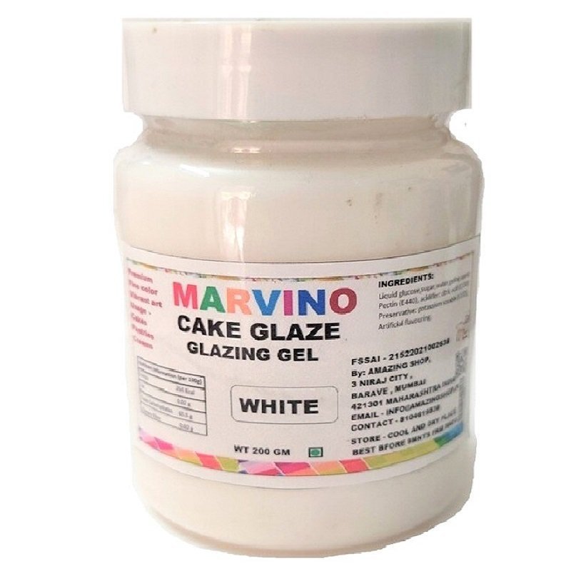 White Glaze 200 gm For Cake Decorating.