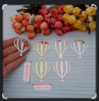 Golden Air Balloon Shape cake topper (pack of 1 ) - Image 2