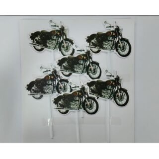 Bike Theme Paper Cake Topper (multicolour Pack of 1)