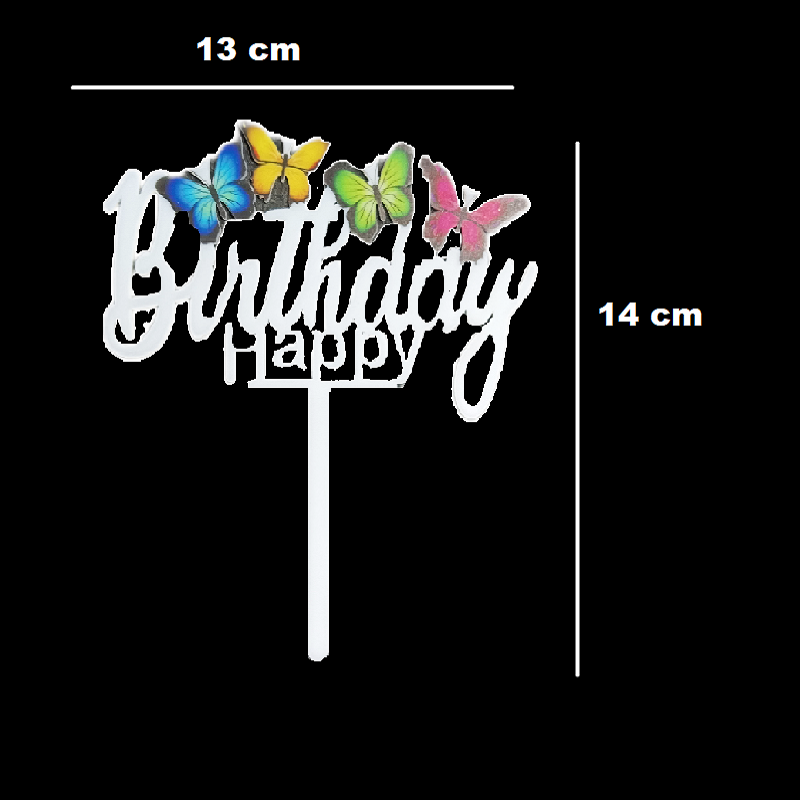 Butterfly Happy Birthday Cake Topper - Image 2