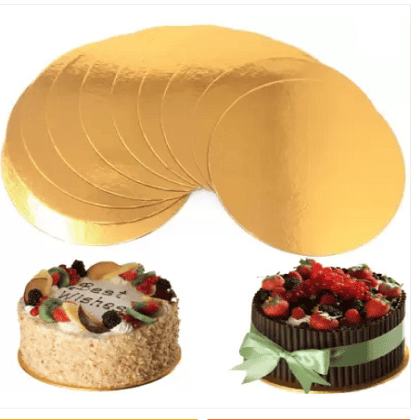 Round Plain 8*8 Cake Board ,cake base ,Cake Server (golden base set of10)