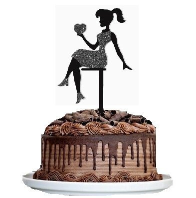 Acrylic Lady Cake Topper For Cake Decoration - Image 2