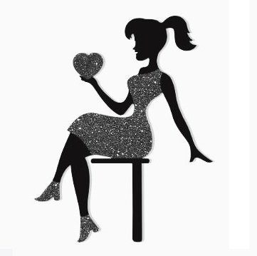 Acrylic Lady Cake Topper For Cake Decoration