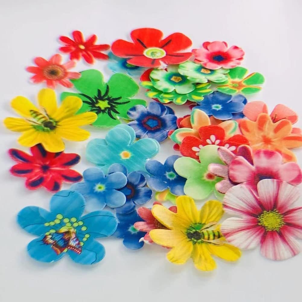 Edible Flowers Wafer Paper Cake Cupcake Topper Pack of 25 - Image 2