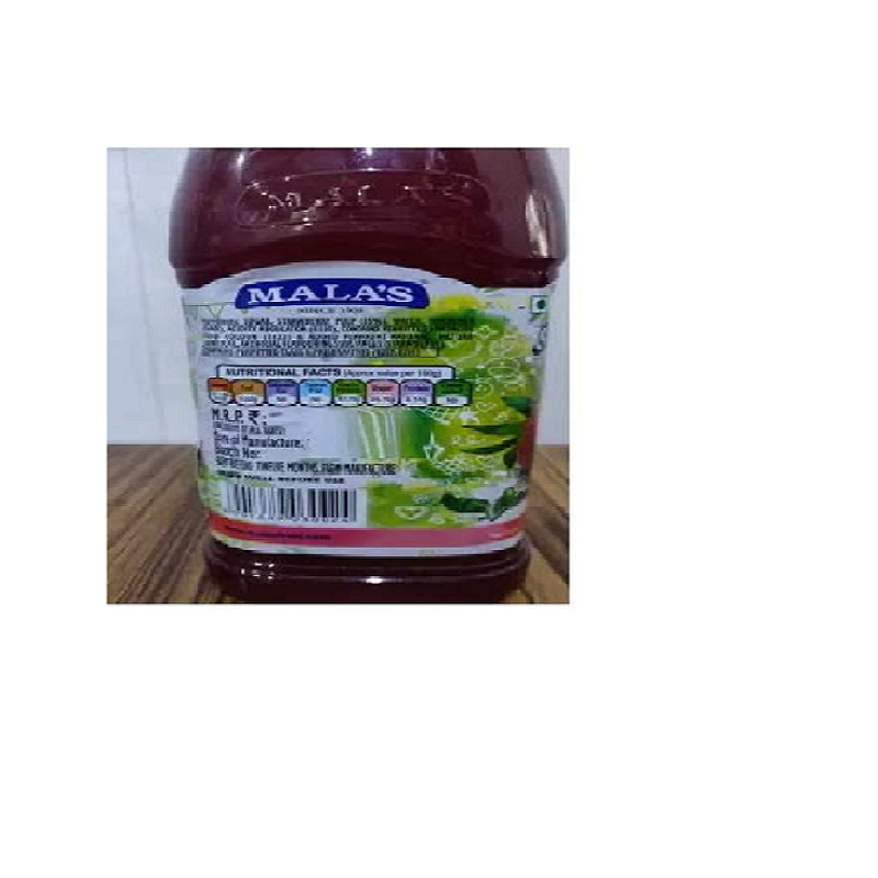 Mala's strawberry crush 1 litter Bottle - Image 3