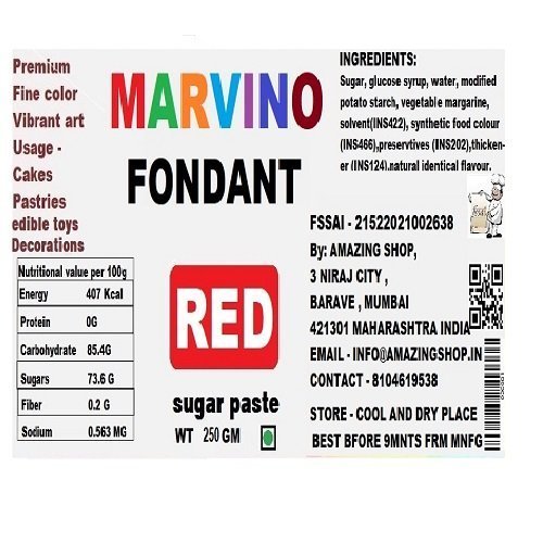 Red Fondant 250 Gm - Image 3