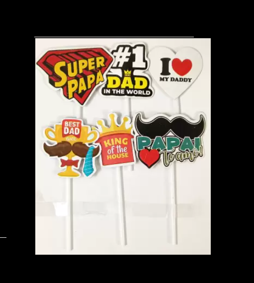 Father Day celebration cake topper (PACK OF 6 )