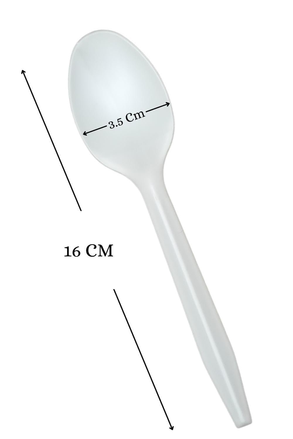 Disposable White Plastic Spoon (Pack Of 100) - Image 3